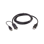 Aten 6ft. Single Distplay Usb And Hdmi To Dp Universal Secure Kvm Cable (2L7D02HDP)