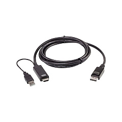 Aten 6ft. Single Distplay Usb And Hdmi To Dp Universal Secure Kvm Cable (2L7D02HDP)