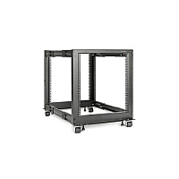 Rocstor Solidrack 12u Open Frame Rack 4-post Adjustable Depth Rack -black (Y10E008B1)