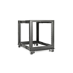 Rocstor Solidrack 12u Open Frame Rack 4-post Adjustable Depth Rack -black (Y10E008B1)