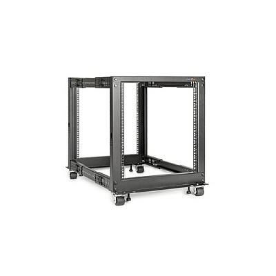 Rocstor Solidrack 12u Open Frame Rack 4-post Adjustable Depth Rack -black (Y10E008B1)