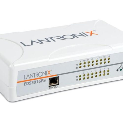 Lantronix Eds 3000ps Secure Serial Device Server, 16-port Serial, 1 Gbe Ethernet, 110-240 Vac, Desktop, Noram Power Cord Included (EDS3016PS1NS)