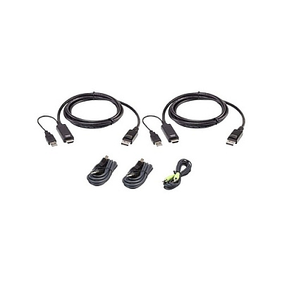 Aten 10ft. Single Display Displayport Universal Secure Kvm Cable Kit (2L7D02UHDPX5)