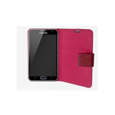 Syba Multimedia Samsung Galaxy Note 5.3 Pu Leather Portfolio Case+stand, Microfiber Lining Interior, With Screen Protector, Red Color (CLACC62049)