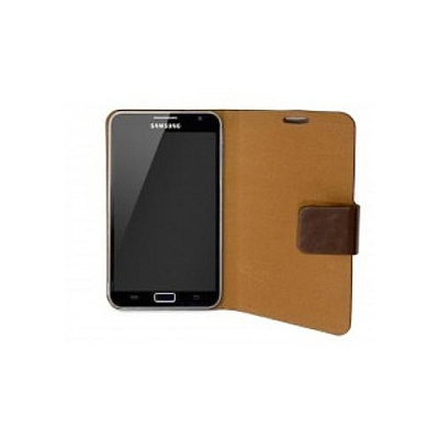 Syba Multimedia Samsung Galaxy Note 5.3 Pu Leather Portfolio Case+stand, Microfiber Lining Interior, With Screen Protector, Brown Color (CLACC62050)