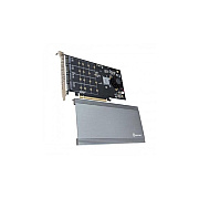 Syba Multimedia Quad M.2 Nvme Ports To Pcie 3.0 X16 Interface ( X8 Bandwidth) Bifurcation Riser Controller (SIPEX40157)