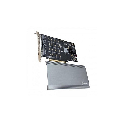 Syba Multimedia Quad M.2 Nvme Ports To Pcie 3.0 X16 Interface ( X8 Bandwidth) Bifurcation Riser Controller (SIPEX40157)