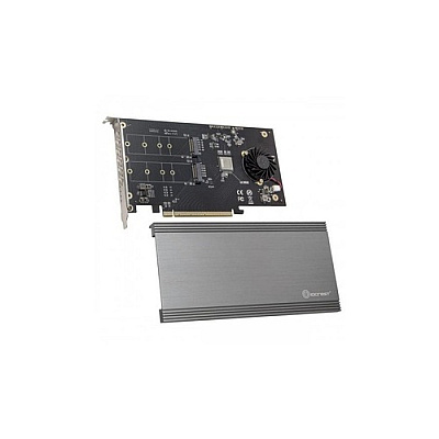 Syba Multimedia Dual M.2 Nvme Ports Raid To Pcie 3.0 X16 Interface ( X8 Bandwidth) Bifurcation Riser Controller - Si-pex40158 (SIPEX40158)