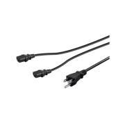 Monoprice Power Cord Splitter - Nema 5-15p To 2x Iec 60320 C13_ 16awg_ 13a/1625w_ Sjt_ Black_ 10ft (41093)