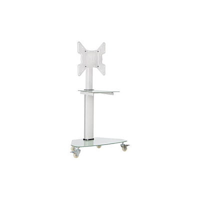 Tripp Lite Rolling Tv Cart For 32in-55in Frosted Glass Base And Shelf White (DMCS3255SG62W)
