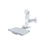 StarTech Wall Mount Workstation, Full Motion Sit Stand Desk W/ Height Adjustable Vesa Monitor Arm & Keyboard Tray, Ergonomic Wall Mounted Computer Workstation (WALLWORKSTATIONS)