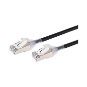 Monoprice Slimrun Cat6a Ethernet Patch Cable - Snagless_ Double Shielded_ Component Level_ Cm_ 30awg_ 1ft_ Black (42960)