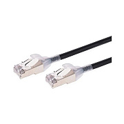 Monoprice Slimrun Cat6a Ethernet Patch Cable - Snagless_ Double Shielded_ Component Level_ Cm_ 30awg_ 3ft_ Black (42968)