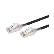 Monoprice Slimrun Cat6a Ethernet Patch Cable - Snagless_ Double Shielded_ Component Level_ Cm_ 30awg_ 25ft_ Black (42988)