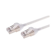 Monoprice Slimrun Cat6a Ethernet Patch Cable - Snagless_ Double Shielded_ Component Level_ Cm_ 30awg_ 25ft_ White (42991)