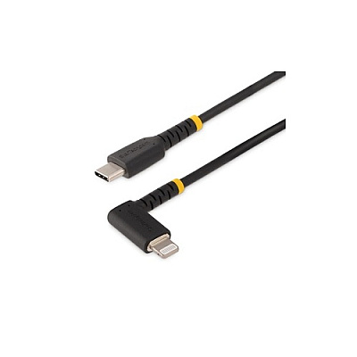 StarTech 3ft (1m) Durable Usb-c To Lightning Cable - Right-angled Heavy Duty Rugged Usb Type-c To Lightning Charging/sync Cord - Iphone Lightning Cable (RUSB2CLTMM1MR)