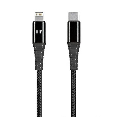 Monoprice Nylon Braided Usb-c To Lightning Cable - 3 Feet - Black ( Mfi Certified ) Flexible_ Durable_ Fast Charging_ Compatible With Apple Iphone 13 (38390)
