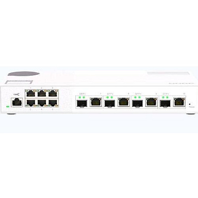 QNap Qsw-m408s 6-port Layer 2 Managed Switch. 6 X 2.5gbe (1g/100m) Ports And 4 X 10g Sfp+/ Nbase-t (10g/5g/2.5g/1g/100m) Combo Ports. Easy Management (QSWM21064CUS)
