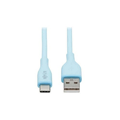Tripp Lite Safe-it Usb-a To Usb C Cable Antibacterial Light Blue M/m 3ft (U038AB003SLB)