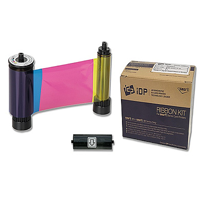 IDP YMCKO Full-Color, Resin Black and Overlay Panel Ribbon with Cleaning Roller, 250 Prints/Roll (659366)