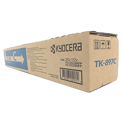 Kyocera (TK-897C) Cyan Toner Cartridge (6,000 Yield) (Includes Waste Toner Container) (1T02K0CUS0)