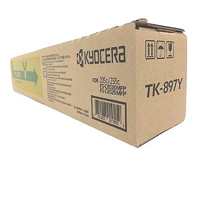 Kyocera (TK-897Y) Yellow Toner Cartridge (6,000 Yield) (Includes Waste Toner Container) (1T02K0AUS0)