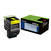 Lexmark Original High Yield Laser Toner Cartridge - Yellow - 1 Each (LEX80C0HYG)