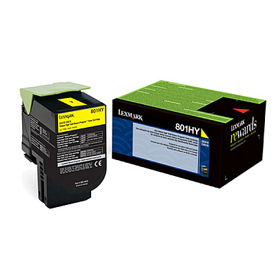 Lexmark Original High Yield Laser Toner Cartridge - Yellow - 1 Each (LEX80C0HYG)