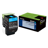 Lexmark Standard Yield Cyan Return Program Toner Cartridge for US Government (2,000 Yield) (TAA Compliant Version of 80C1SC0) (80C0SCG)