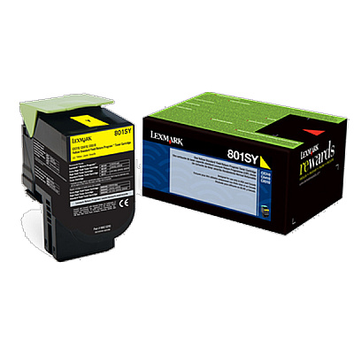 Lexmark Standard Yield Yellow Return Program Toner Cartridge for US Government (2,000 Yield) (TAA Compliant Version of 80C1SY0) (80C0SYG)