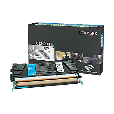 Lexmark High Yield Cyan Toner Cartridge (5,000 Yield) (For Use in Models C524/C532/C534) (C5242CH)