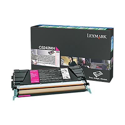 Lexmark High Yield Magenta Toner Cartridge (5,000 Yield) (For Use in Models C524/C532/C534) (C5242MH)