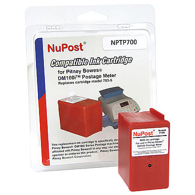 NuPost Non-OEM New Build Red Postage Meter Ink Cartridge (Alternative for Pitney Bowes 793-5) (3000 Yield) (NPTP700)
