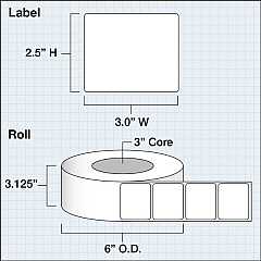 Primera LX3" High Gloss Paper Plus Labels (74662)