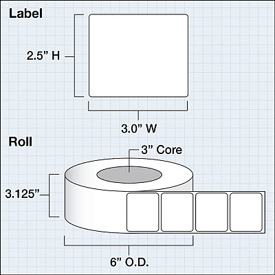 Primera LX3" High Gloss Paper Plus Labels (74662)