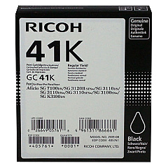 Ricoh Black Ink Cartridge (2,500 Yield) (Type GC41K) (405761)