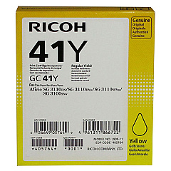 Ricoh Yellow Ink Cartridge (2,200 Yield) (Type GC41Y) (405764)