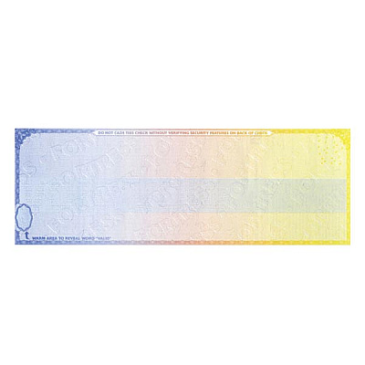 TROY FORTRESS Check Paper - Check Middle (Check Size 3-1/2") (White Remittance Area) (2 Perforations: 3.5", 7.5") (500 Sheets/Ream) (99-34051-201)