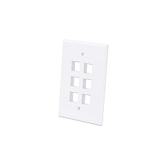 Intellinet 6-outlet Oversized Keystone Wall Plate (772556)