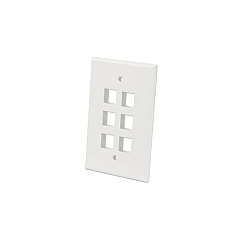 Intellinet 6-outlet Oversized Keystone Wall Plate (772600)