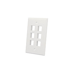 Intellinet 6-outlet Keystone Wall Plate (772501)