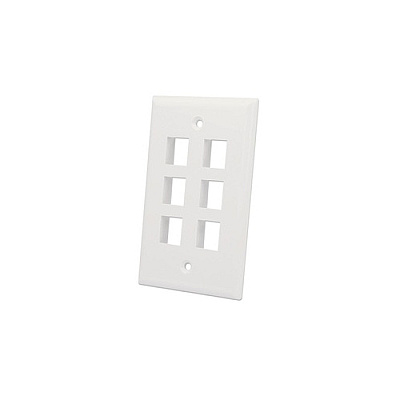 Intellinet 6-outlet Keystone Wall Plate (772501)