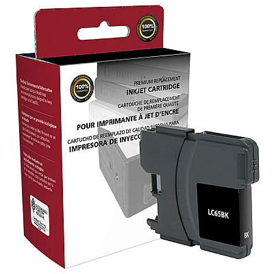 Clover CIG Remanufactured High Yield Black Ink Cartridge (Alternative for Brother LC65BK) (900 Yield) (117021)