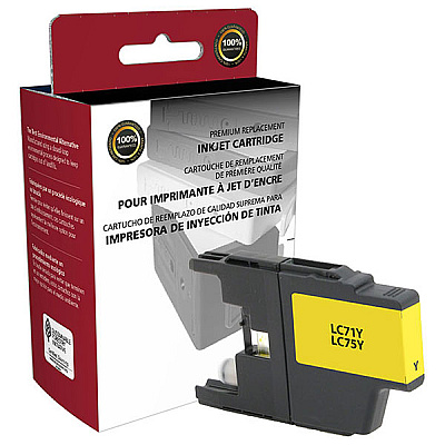 Clover CIG Remanufactured High Yield Yellow Ink Cartridge (Alternative for Brother LC71Y, LC75Y) (600 Yield) (117426)
