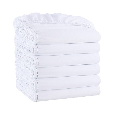 Host & Home Microfiber Fitted Sheets - Twin Xl - White W/ Org Hem, Pack Of 6 (P-MFS-398012)