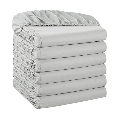 Host & Home Microfiber Fitted Sheets - King - Gray W/ Green Hem, Case Of 24 (MFS-788012-GY)