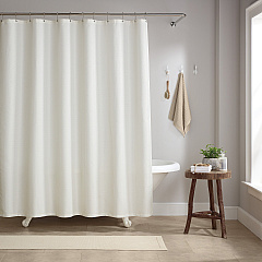 H&h Poly Shower Curtain Set 72x72 Raindrop Bright White, Case Of 12 (SCSET-7272-WH)