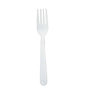 Heavy Weight Polypropylene Unwrapped Fork, White (1000 Per Case), Case Of 1000 (CPPHWFKBKW1)