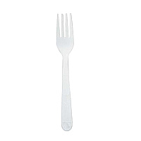 Heavy Weight Polypropylene Unwrapped Fork, White (1000 Per Case), Case Of 1000 (CPPHWFKBKW1)