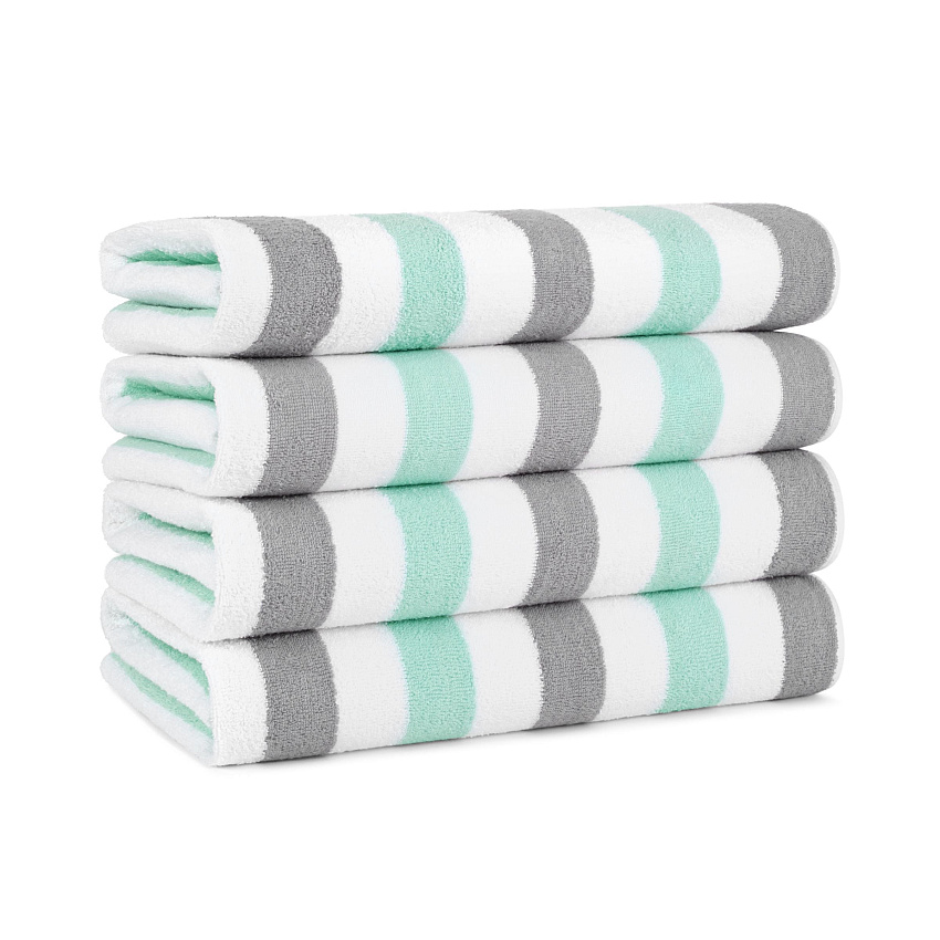 Cabo Cabana Beach Towel 30x70 Grey/green, Pack Of 4 (PNP-CABOCABANA-GY/GR)